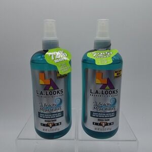 2 PACK LA Looks Beachy Mega Waves Mega Hold #8 Wave Spray Gel 16.75 Oz
